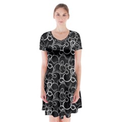 Pattern Short Sleeve V-neck Flare Dress by Valentinaart