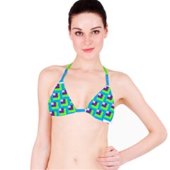 Geometric 3d Mosaic Bold Vibrant Bikini Top by Amaryn4rt