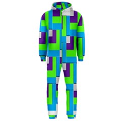 Geometric 3d Mosaic Bold Vibrant Hooded Jumpsuit (men)  by Amaryn4rt