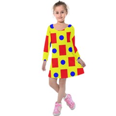 Pattern Design Backdrop Kids  Long Sleeve Velvet Dress