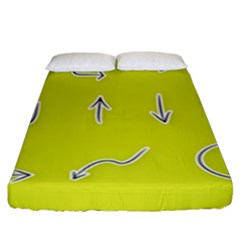 Arrow Line Sign Circle Flat Curve Fitted Sheet (king Size)