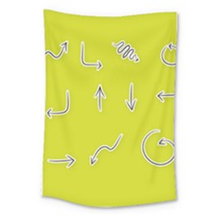 Arrow Line Sign Circle Flat Curve Large Tapestry