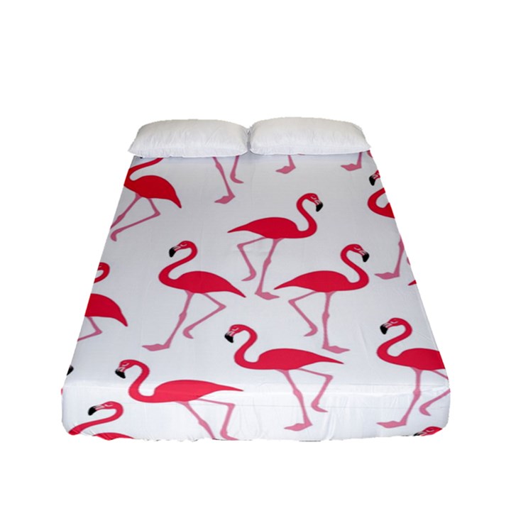 Flamingo pattern Fitted Sheet (Full/ Double Size)