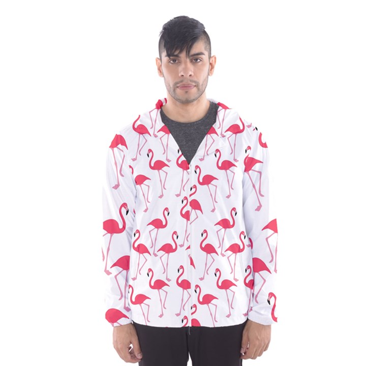 Flamingo pattern Hooded Wind Breaker (Men)