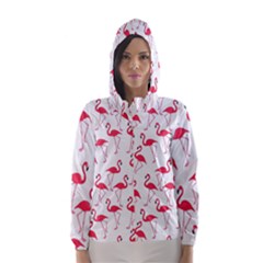 Flamingo Pattern Hooded Wind Breaker (women) by Valentinaart