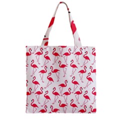 Flamingo Pattern Zipper Grocery Tote Bag by Valentinaart