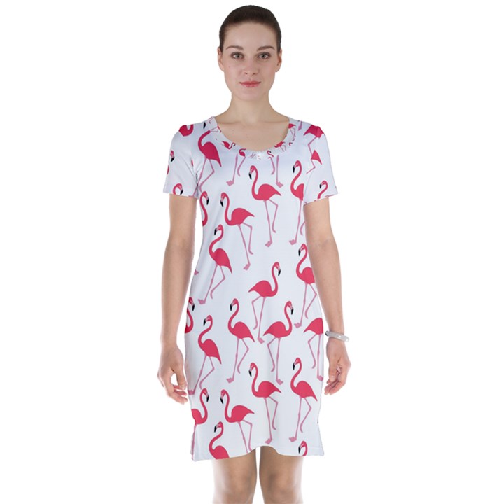 Flamingo pattern Short Sleeve Nightdress