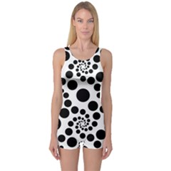 Dot Dots Round Black And White One Piece Boyleg Swimsuit by Amaryn4rt