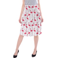 Flamingo Pattern Midi Beach Skirt by Valentinaart