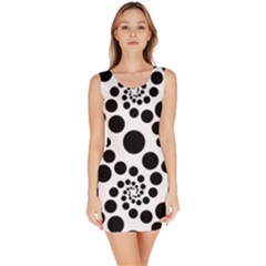 Dot Dots Round Black And White Sleeveless Bodycon Dress by Amaryn4rt