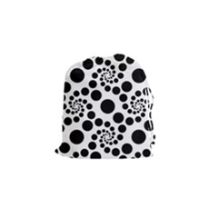 Dot Dots Round Black And White Drawstring Pouches (small)  by Amaryn4rt