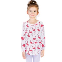 Flamingo Pattern Kids  Long Sleeve Tee