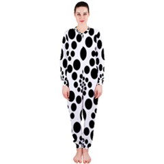 Dot Dots Round Black And White Onepiece Jumpsuit (ladies)  by Amaryn4rt