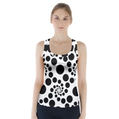 Dot Dots Round Black And White Racer Back Sports Top by Amaryn4rt