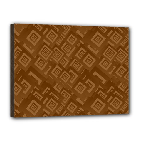 Brown Pattern Rectangle Wallpaper Canvas 16  X 12  by Amaryn4rt