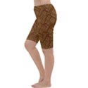 Brown Pattern Rectangle Wallpaper Cropped Leggings  View2