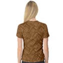 Brown Pattern Rectangle Wallpaper Women s V-Neck Sport Mesh Tee View2