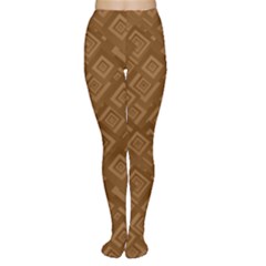 Brown Pattern Rectangle Wallpaper Women s Tights by Amaryn4rt