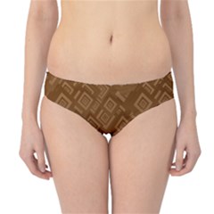 Brown Pattern Rectangle Wallpaper Hipster Bikini Bottoms by Amaryn4rt