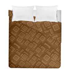 Brown Pattern Rectangle Wallpaper Duvet Cover Double Side (full/ Double Size) by Amaryn4rt