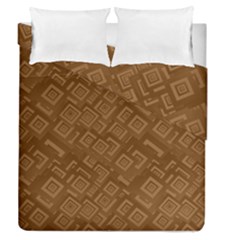 Brown Pattern Rectangle Wallpaper Duvet Cover Double Side (queen Size) by Amaryn4rt