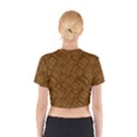 Brown Pattern Rectangle Wallpaper Cotton Crop Top View2