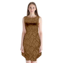 Brown Pattern Rectangle Wallpaper Sleeveless Chiffon Dress   by Amaryn4rt