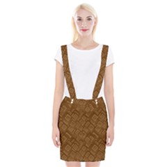 Brown Pattern Rectangle Wallpaper Suspender Skirt by Amaryn4rt