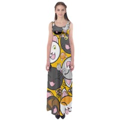 Cats Pattern Empire Waist Maxi Dress by Valentinaart