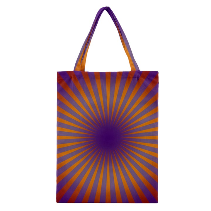 Retro Circle Lines Rays Orange Classic Tote Bag