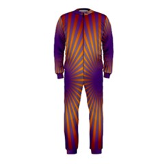 Retro Circle Lines Rays Orange Onepiece Jumpsuit (kids) by Amaryn4rt