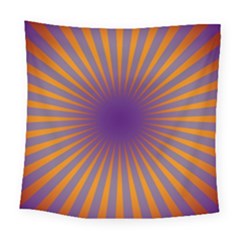 Retro Circle Lines Rays Orange Square Tapestry (large) by Amaryn4rt