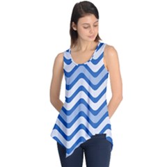 Waves Wavy Lines Pattern Design Sleeveless Tunic by Amaryn4rt