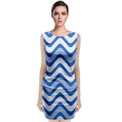 Waves Wavy Lines Pattern Design Classic Sleeveless Midi Dress by Amaryn4rt