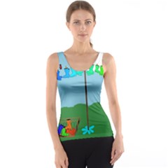 Welly Boot Rainbow Clothesline Tank Top by Amaryn4rt