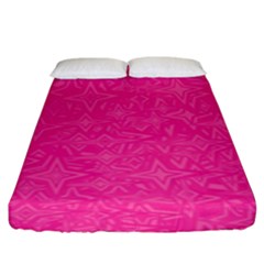 Geometric Pattern Wallpaper Pink Fitted Sheet (king Size) by Amaryn4rt