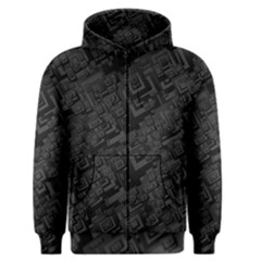 Black Rectangle Wallpaper Grey Men s Zipper Hoodie by Amaryn4rt