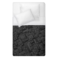 Black Rectangle Wallpaper Grey Duvet Cover (single Size) by Amaryn4rt