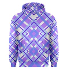 Geometric Plaid Pale Purple Blue Men s Pullover Hoodie by Amaryn4rt