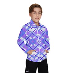 Geometric Plaid Pale Purple Blue Wind Breaker (kids) by Amaryn4rt