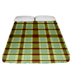 Geometric Tartan Pattern Square Fitted Sheet (king Size) by Amaryn4rt