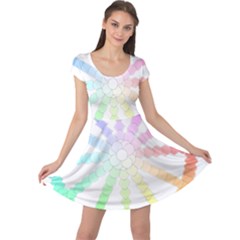 Polygon Evolution Wheel Geometry Cap Sleeve Dresses by Amaryn4rt