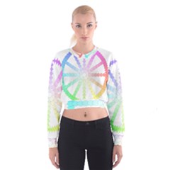 Polygon Evolution Wheel Geometry Women s Cropped Sweatshirt by Amaryn4rt