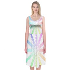 Polygon Evolution Wheel Geometry Midi Sleeveless Dress by Amaryn4rt