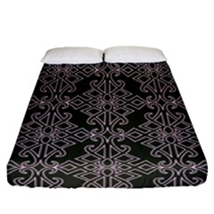 Line Geometry Pattern Geometric Fitted Sheet (queen Size) by Amaryn4rt