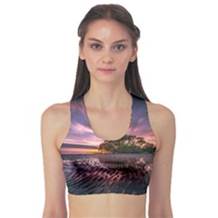 Landscape Reflection Waves Ripples Sports Bra by Amaryn4rt