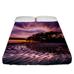 Landscape Reflection Waves Ripples Fitted Sheet (king Size)