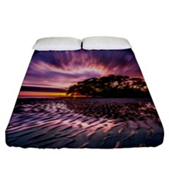 Landscape Reflection Waves Ripples Fitted Sheet (california King Size)