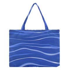 Lines Swinging Texture  Blue Background Medium Tote Bag by Amaryn4rt