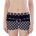 White And Black Geometric Design  Boyleg Bikini Wrap Bottoms View1